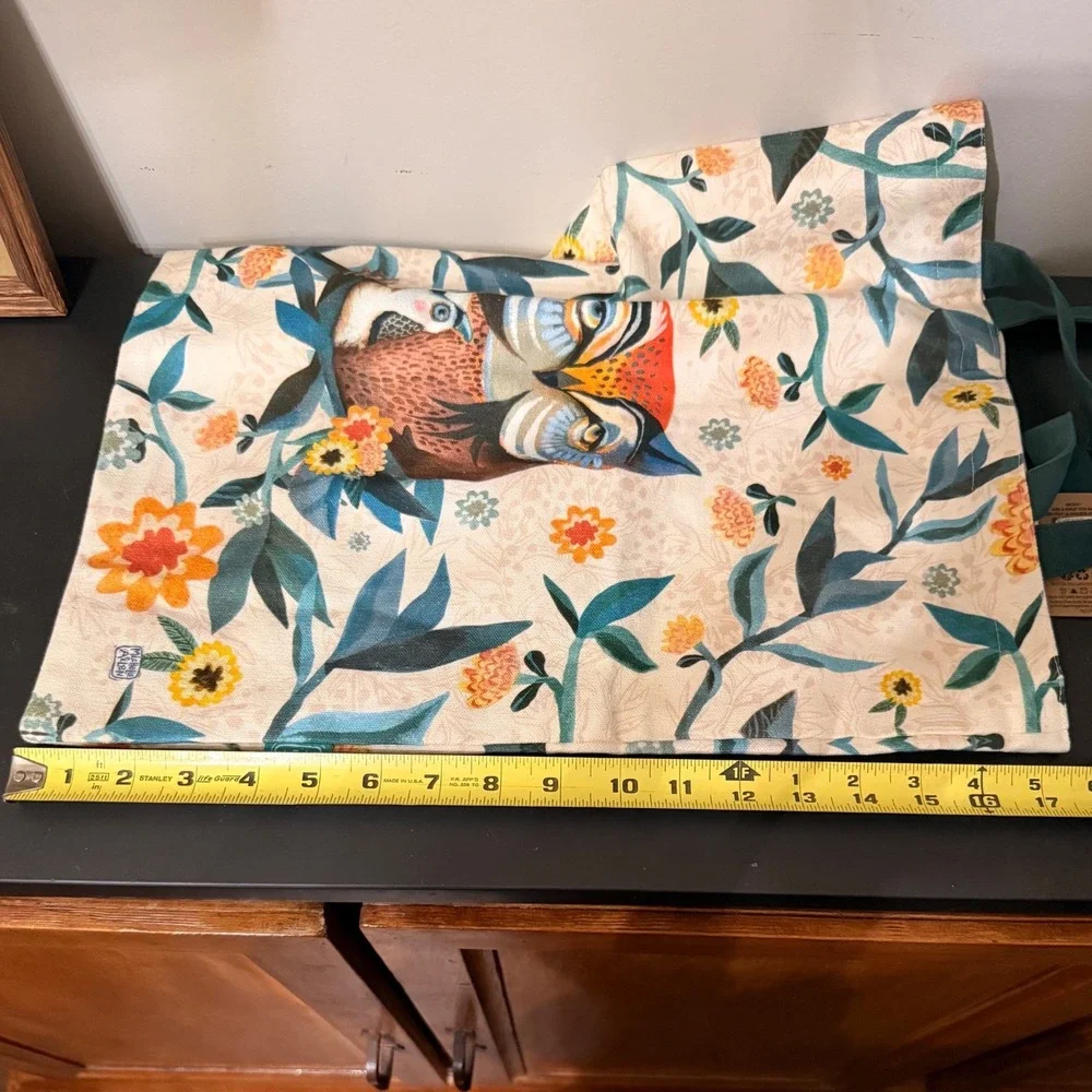 Michelle Allen Designs Enesco Owl & Owlet Tote Bag Floral Cotton Canvas NWT
